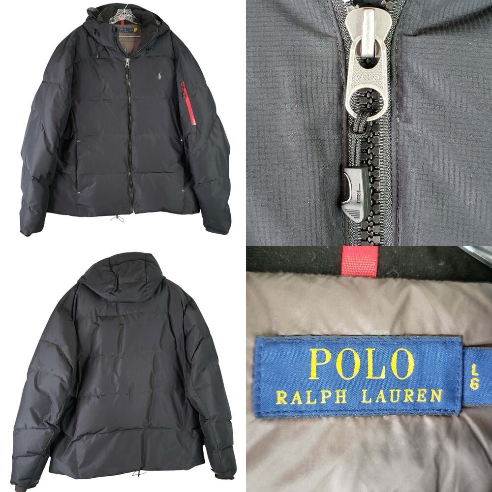 Polo Ralph Lauren Hooded Puffer Down Jacket Coat Men’s Size Large L Black